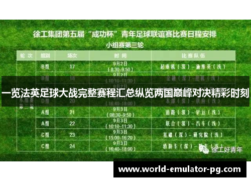 一览法英足球大战完整赛程汇总纵览两国巅峰对决精彩时刻 一览法英足球大战完整赛程汇总纵览两国巅峰对决精彩时刻